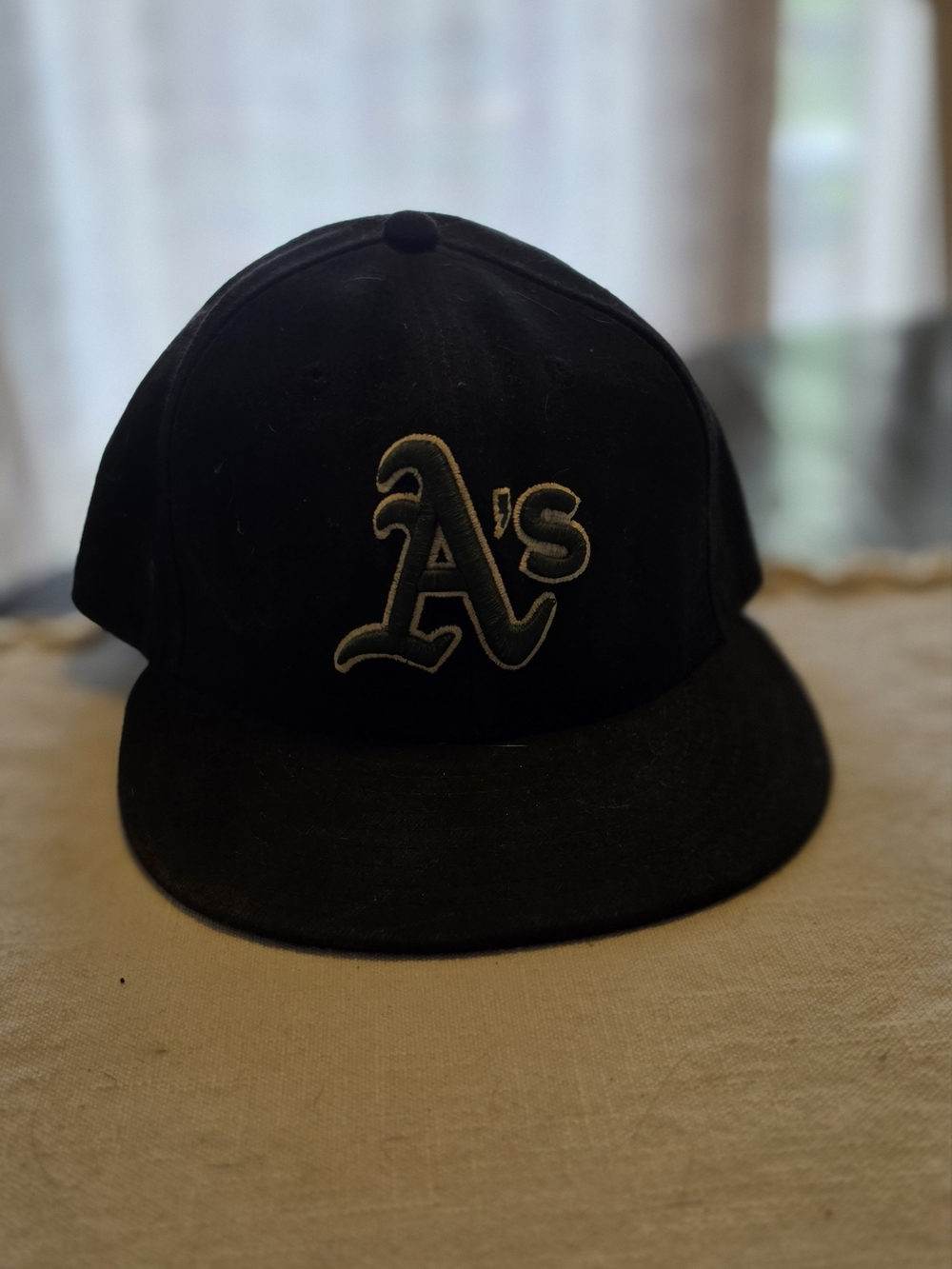 A's New Era Black 59FIFTY Fitted Cap